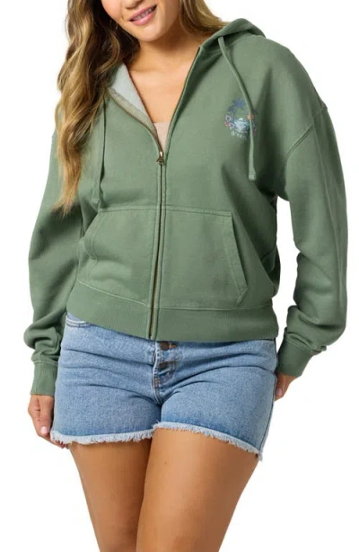 O'neill Drift Graphic Zip-up Hoodie In Green