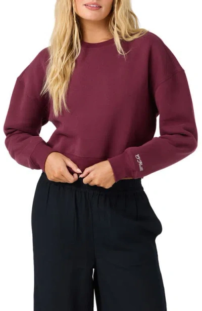 O'neill Evelyn Cropped Sweatshirt In Brown