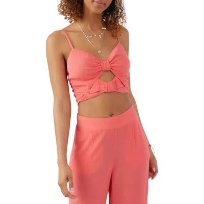 O'neill Farrah Cutout Crop Camisole In Dubarry