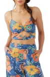 O'NEILL FARRAH FLORAL CUTOUT CROP CAMISOLE