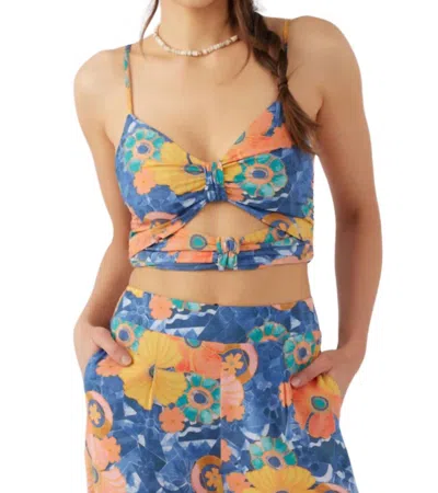 O'neill Farrah Jadia Top In Blue Multi In Blue/floral