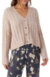 O'neill Juniors' Ferris V-neck Ribbed Cardigan Sweater In Oatmeal Heather