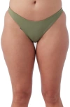 O'neill Flamenco Saltwater Solids Bikini Bottoms In Oil Green