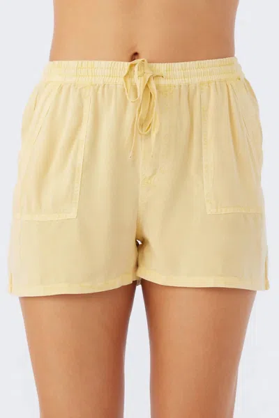 O'neill Francina Shorts In Straw Yellow In Multi