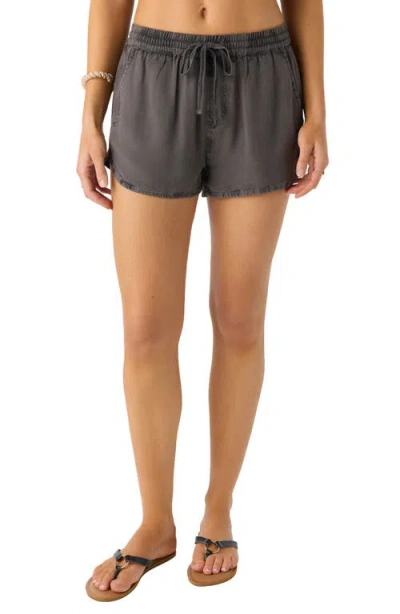 O'neill Frankie Washed Twill Shorts In Washed Black