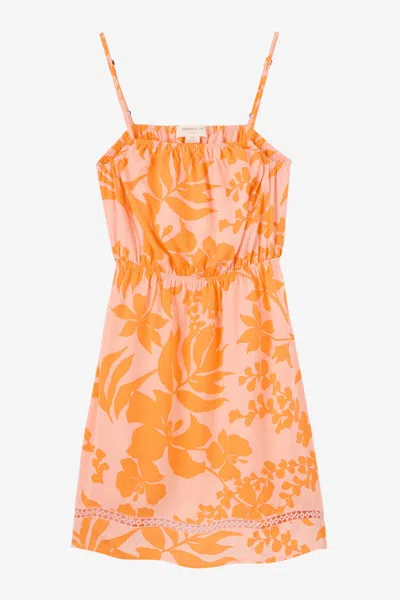 O'neill Girl's Alden Tropical Dropout Mini Dress In Orange