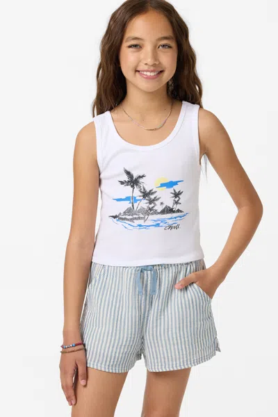 O'neill Girl's Brenda Stripe Shorts In White