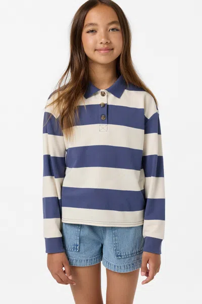 O'neill Girl's Kyra Long Sleeve Polo Top In Black