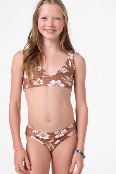 O'neill Girl's Nomad Floral Fixed Bralette Set In Black