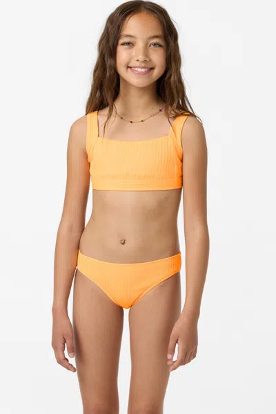 O'neill Girl's Shorebreak Rib Square Neck Swim Set In Purple
