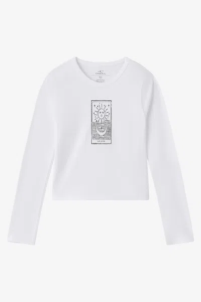 O'neill Girl's Starry Night Willa Long Sleeve T-shirt In White