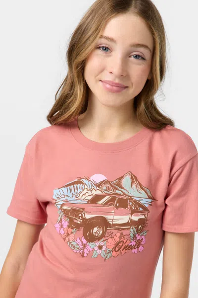 O'neill Girl's Sunset Crossing T-shirt In Pink