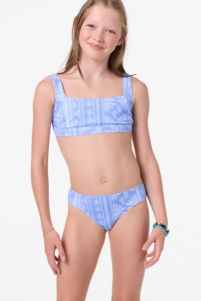 O'neill Girl's Surf Abstract Square Neck Set In Blue