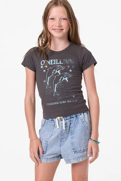 O'neill Girl's Willa Skimmer T-shirt In Black