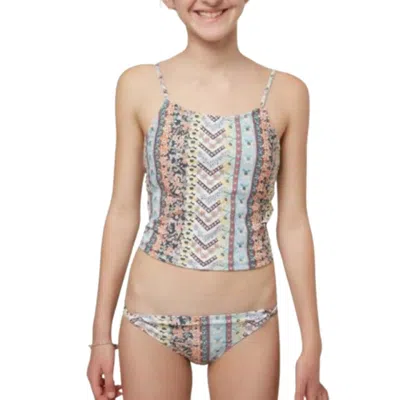 O'neill Girls  Coco Tankini 2-piece Kids 's Blue Pink Stretch Swimsuits Red1030 In Multi