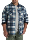 O'neill Big & Tall Glacier Plaid Superfleece Flannel Shirt Jacket In Midnight Navy