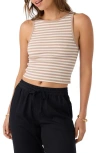 O'neill Goldyn Stripe Crop Tank In White