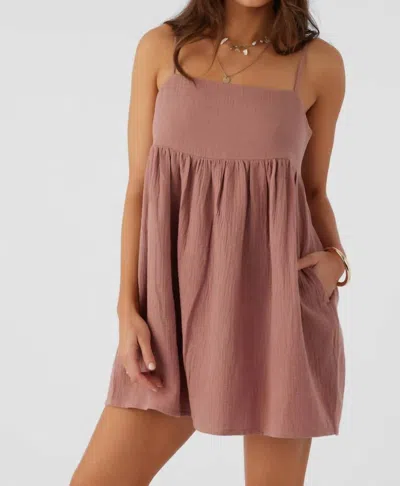 O'neill Hadia Midi Dress In Burlwood In Pink