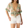 O'neill Harlow Tie Front Crop Top In Tapioca