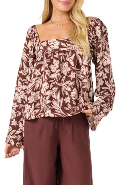 O'neill Hayzel Floral Long Sleeve Top In Multi