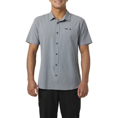 O'neill Heathered Short Sleeve Button-up Shirt In Gray