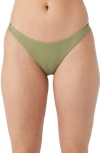 O'neill Hermosa Saltwater Solids Bikini Bottoms In Oil Green