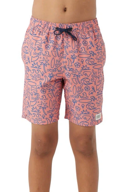 O'neill Kids' Hermosa Swim Trunks In Coral 2