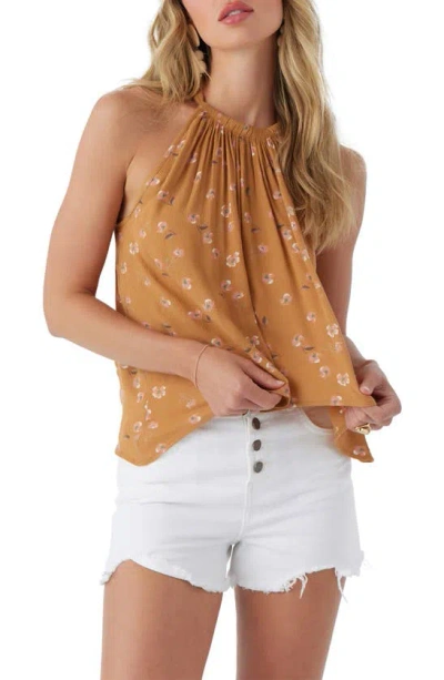 O'neill Hudsyn Floral Sleeveless Top In Brown Sugar