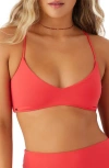 O'neill Huntington Saltwater Solids Bikini Top In Bittersweet