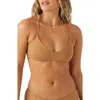 O'neill Huntington Saltwater Solids Bikini Top In Brown