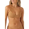 O'neill Huntington Saltwater Solids Bikini Top In Tobacco Brown