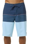 O'neill Hyperfreak Heat Stripe Swim Trunks In Blue
