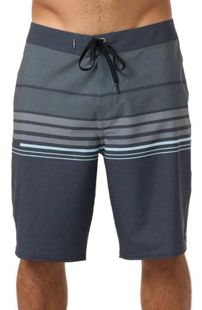 O'neill Hyperfreak Heat Stripe Swim Trunks In Blue