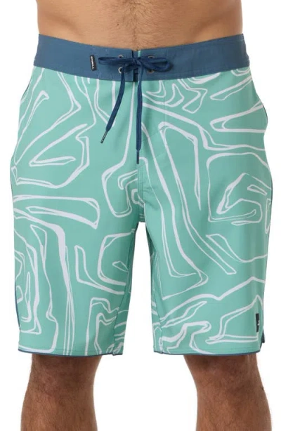 O'neill Hyperfreak Mysto Scallop Board Shorts In Green