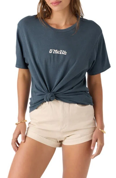 O'neill Juniors' Island Palms Short-sleeve Cotton Graphic T-shirt In Slate