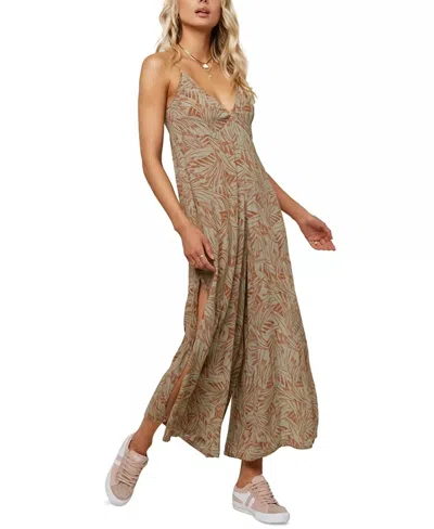 O'neill Jace Printed Wide-leg Jumpsuit In Light Green