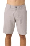 O'neill Jay Flat Front Stretch Cotton Chino Shorts In Light Grey