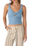 O'neill Jayde Twist Front Tank In Faded Denim