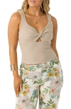 O'neill Jayde Twist Front Tank In Simply Taupe