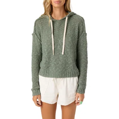 O'neill Jayne Cotton Blend Slub Hoodie In Green