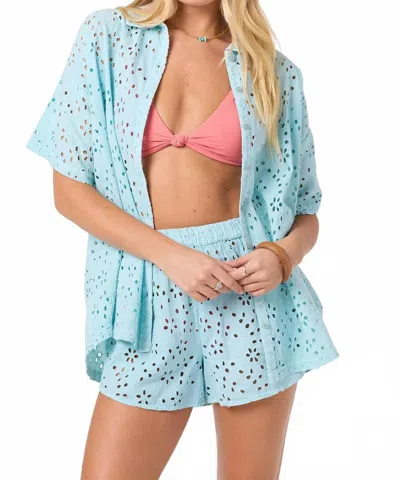 O'neill Jenna Eyelet Cover-up Top In Stratosphere In Blue