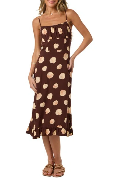 O'neill Jorgie Camila Shell Midi Dress In Brown