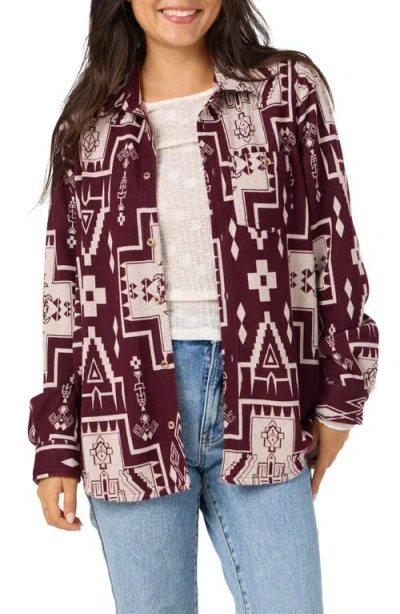 O'neill Jorgina Plaid Long Sleeve Knit Top In Red