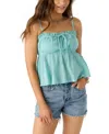 O'neill Alexia Eyelet Cotton Babydoll Camisole In Blue