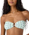 O'neill Balearic Waves Coast Bandeau Bikini Top In Blue