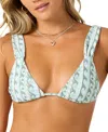 O'neill Juniors' Balearic Waves Menorca Bikini Top In Blue