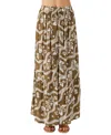O'neill Juniors' Blaine Printed Button-front Maxi Skirt In Military Olive