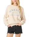 O'neill Juniors' Boardwalk Tapioca Pullover Fleece Sweatshirt In Tapioca