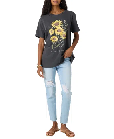 O'neill Juniors' Botanic Blossom Graphic Cotton T-shirt In Black