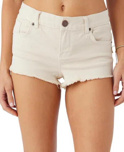 O'neill Juniors' Bowie Mid-rise Denim Shorts In Whitecap